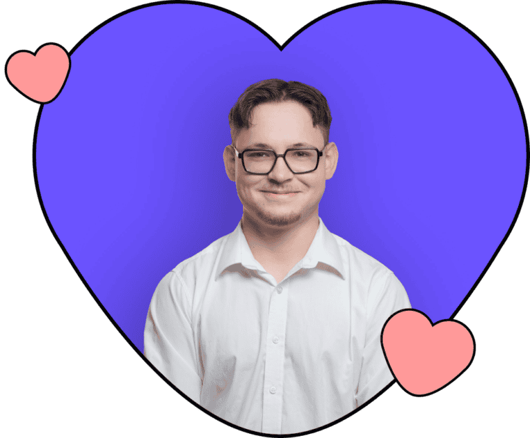 Porträt von Danil in einem Herz