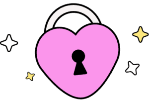 Ein herzförmiges Vorhängeschloss mit Schlüsselloch.